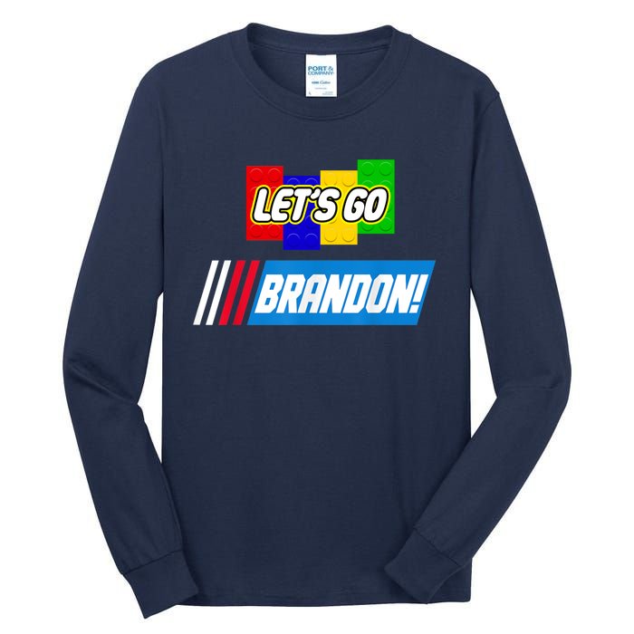 Let's Go Brandon Racing Biden Chant Spoof Logo Tall Long Sleeve T-Shirt