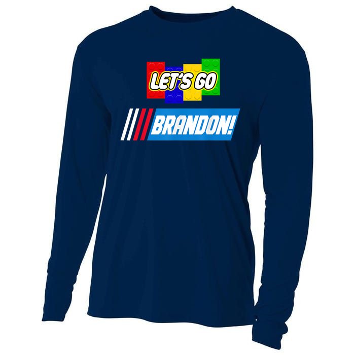 Let's Go Brandon Racing Biden Chant Spoof Logo Cooling Performance Long Sleeve Crew