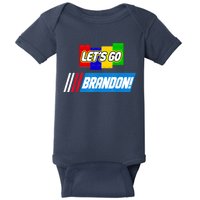 Let's Go Brandon Racing Biden Chant Spoof Logo Baby Bodysuit