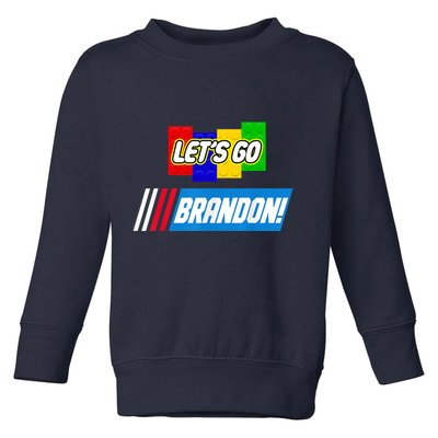 Let's Go Brandon Racing Biden Chant Spoof Logo Toddler Sweatshirt