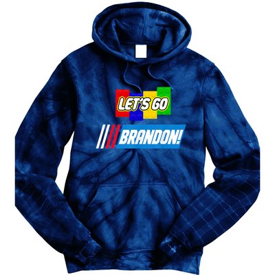 Let's Go Brandon Racing Biden Chant Spoof Logo Tie Dye Hoodie