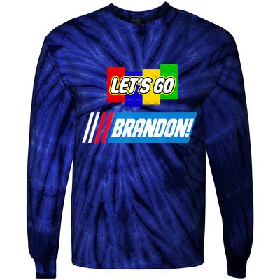 Let's Go Brandon Racing Biden Chant Spoof Logo Tie-Dye Long Sleeve Shirt