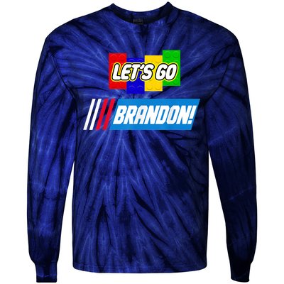 Let's Go Brandon Racing Biden Chant Spoof Logo Tie-Dye Long Sleeve Shirt