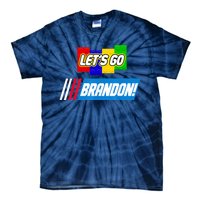 Let's Go Brandon Racing Biden Chant Spoof Logo Tie-Dye T-Shirt