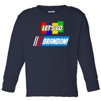 Let's Go Brandon Racing Biden Chant Spoof Logo Toddler Long Sleeve Shirt