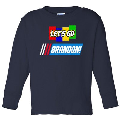 Let's Go Brandon Racing Biden Chant Spoof Logo Toddler Long Sleeve Shirt