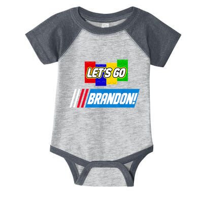 Let's Go Brandon Racing Biden Chant Spoof Logo Infant Baby Jersey Bodysuit
