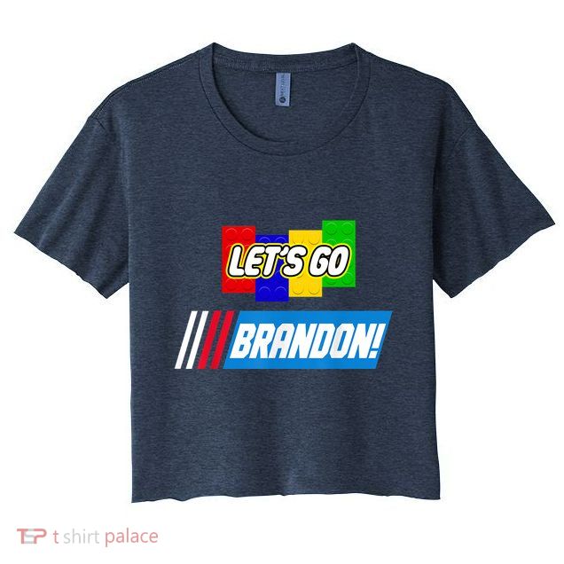 Let's Go Brandon Racing Biden Chant Spoof Logo Crop Top