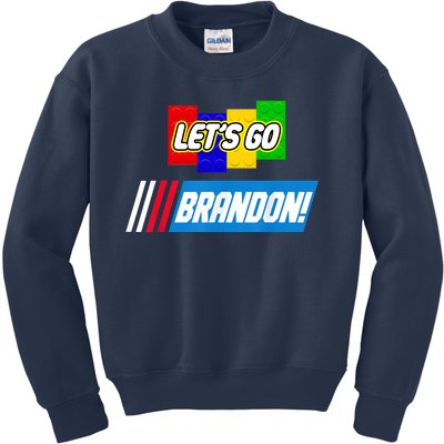 Let's Go Brandon Racing Biden Chant Spoof Logo Kids Sweatshirt