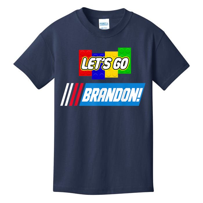 Let's Go Brandon Racing Biden Chant Spoof Logo Kids T-Shirt