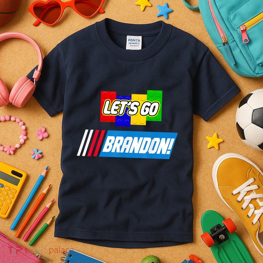 Let's Go Brandon Racing Biden Chant Spoof Logo Kids T-Shirt