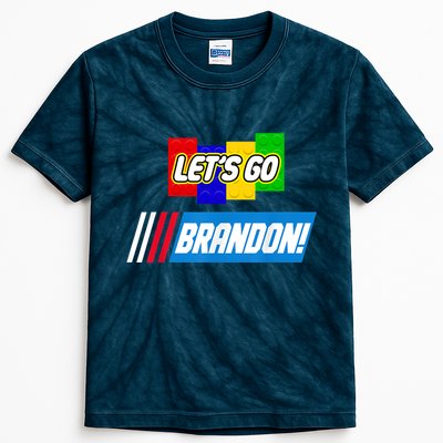 Let's Go Brandon Racing Biden Chant Spoof Logo Kids Tie-Dye T-Shirt