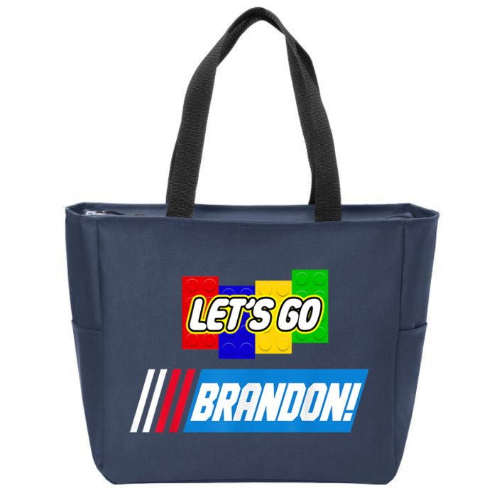 Let's Go Brandon Racing Biden Chant Spoof Logo Zip Tote Bag