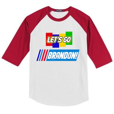 Let's Go Brandon Racing Biden Chant Spoof Logo Kids Colorblock Raglan Jersey