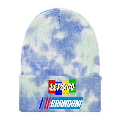 Let's Go Brandon Racing Biden Chant Spoof Logo Tie Dye 12in Knit Beanie