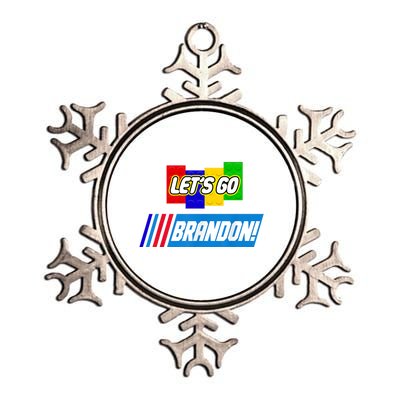 Let's Go Brandon Racing Biden Chant Spoof Logo Metallic Star Ornament