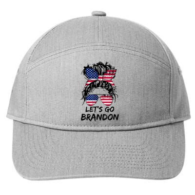 Let's Go Brandon Messy Bun America Flag 7-Panel Snapback Hat