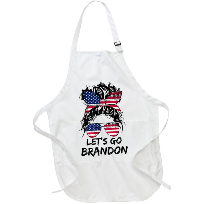 Let's Go Brandon Messy Bun America Flag Apron