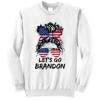 Let's Go Brandon Messy Bun America Flag Sweatshirt