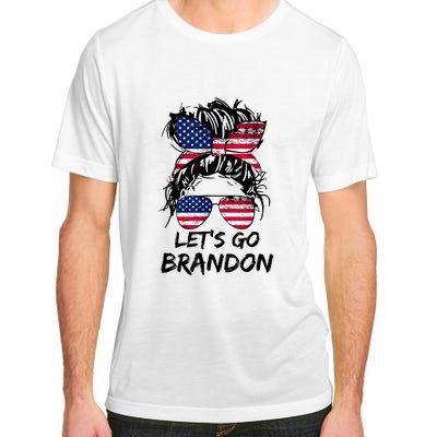 Let's Go Brandon Messy Bun America Flag Adult ChromaSoft Performance T-Shirt