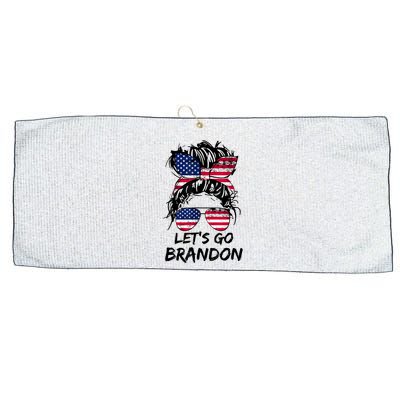 Let's Go Brandon Messy Bun America Flag Large Microfiber Waffle Golf Towel