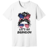 Let's Go Brandon Messy Bun America Flag Premium T-Shirt