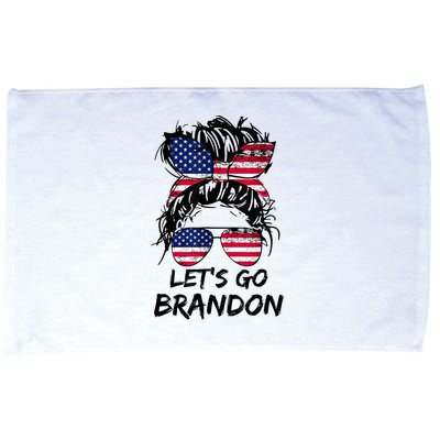 Let's Go Brandon Messy Bun America Flag Microfiber Hand Towel