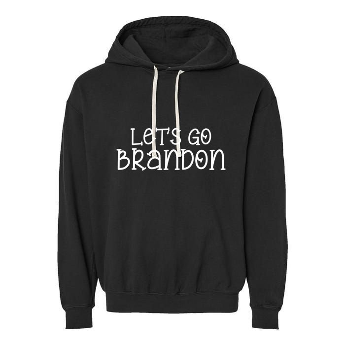 Let's Go Brandon Simple Text Garment-Dyed Fleece Hoodie