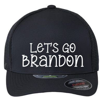 Let's Go Brandon Simple Text Flexfit Unipanel Trucker Cap