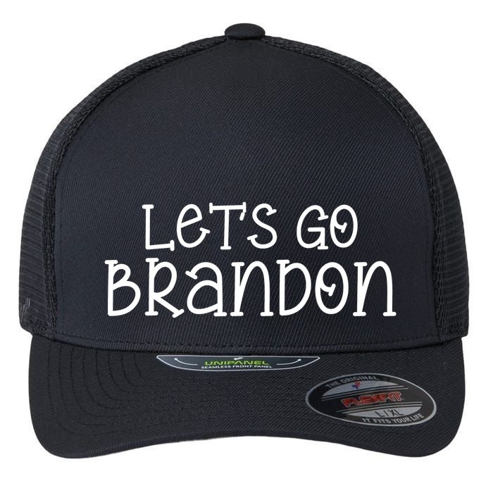 Let's Go Brandon Simple Text Flexfit Unipanel Trucker Cap