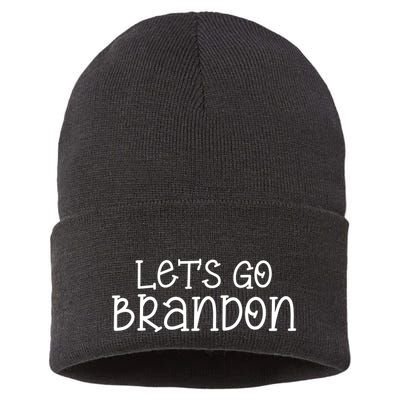 Let's Go Brandon Simple Text Sustainable Knit Beanie