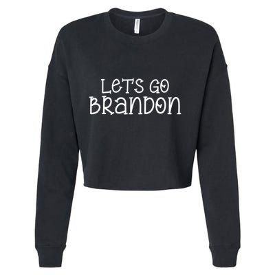 Let's Go Brandon Simple Text Cropped Pullover Crew