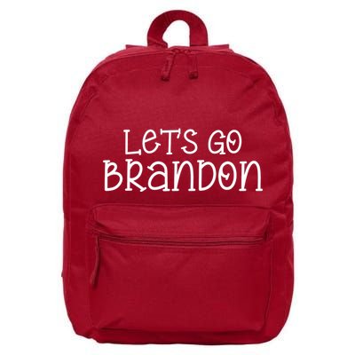 Let's Go Brandon Simple Text 16 in Basic Backpack
