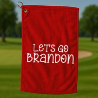 Let's Go Brandon Simple Text Golf Towel
