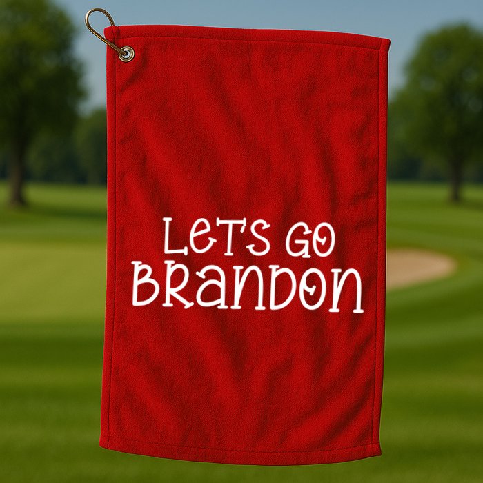 Let's Go Brandon Simple Text Golf Towel