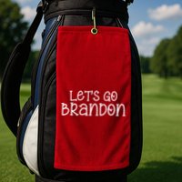 Let's Go Brandon Simple Text Golf Towel