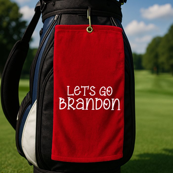 Let's Go Brandon Simple Text Golf Towel