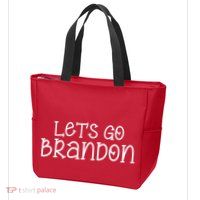 Let's Go Brandon Simple Text Zip Tote Bag