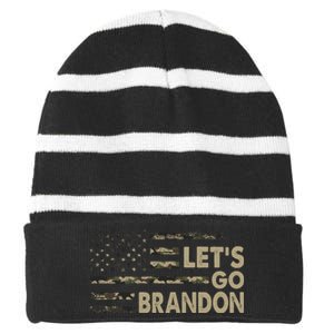 Let's Go Brandon Lets Go Brandon Lets Go Brandon Let's Go Brandon Striped Beanie with Solid Band