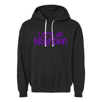 Let's Go Brandon Simple Purple Text Garment-Dyed Fleece Hoodie