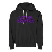 Let's Go Brandon Simple Purple Text Garment-Dyed Fleece Hoodie
