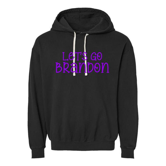 Let's Go Brandon Simple Purple Text Garment-Dyed Fleece Hoodie
