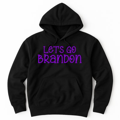 Let's Go Brandon Simple Purple Text Hoodie