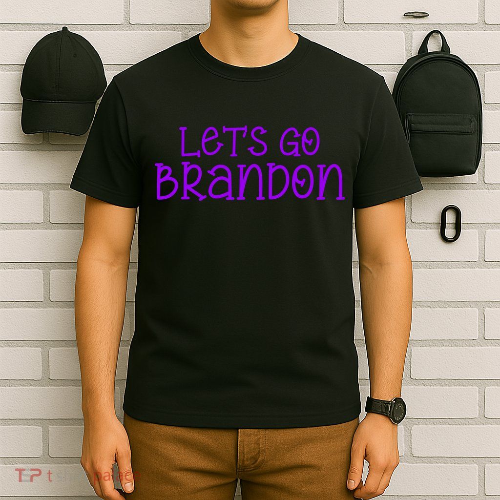 Let's Go Brandon Simple Purple Text T-Shirt