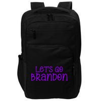 Let's Go Brandon Simple Purple Text Impact Tech Backpack