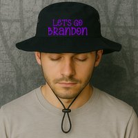 Let's Go Brandon Simple Purple Text Bucket Hat