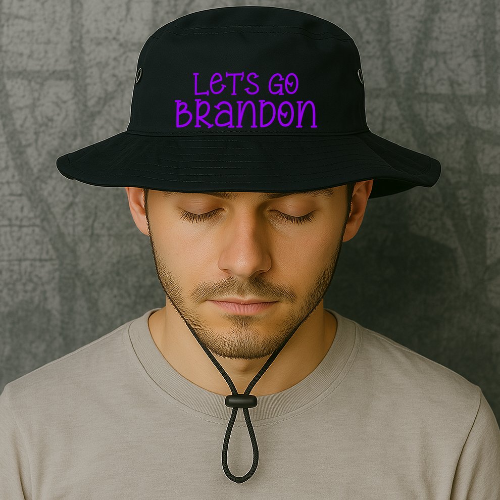 Let's Go Brandon Simple Purple Text Bucket Hat