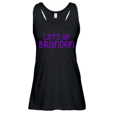 Let's Go Brandon Simple Purple Text Ladies Essential Flowy Tank