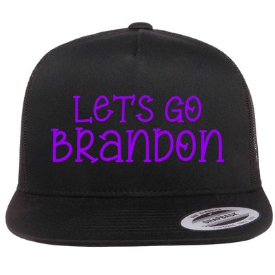 Let's Go Brandon Simple Purple Text Flatbill Hat