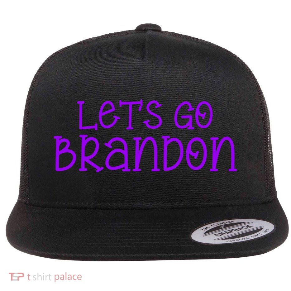 Let's Go Brandon Simple Purple Text Flatbill Hat